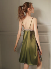 Lace Slit Pajama Set Areous