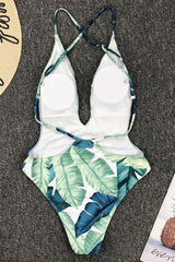 Lace Up Halter Backless One Piece Swimsuit Areous