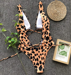 Leopard One Piece Swimsuit Areous