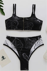 Leopard Patchwork High Waist Bikini Set Areous