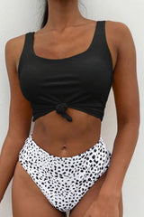 Leopard Print Twisted High Waist Bikini Areous