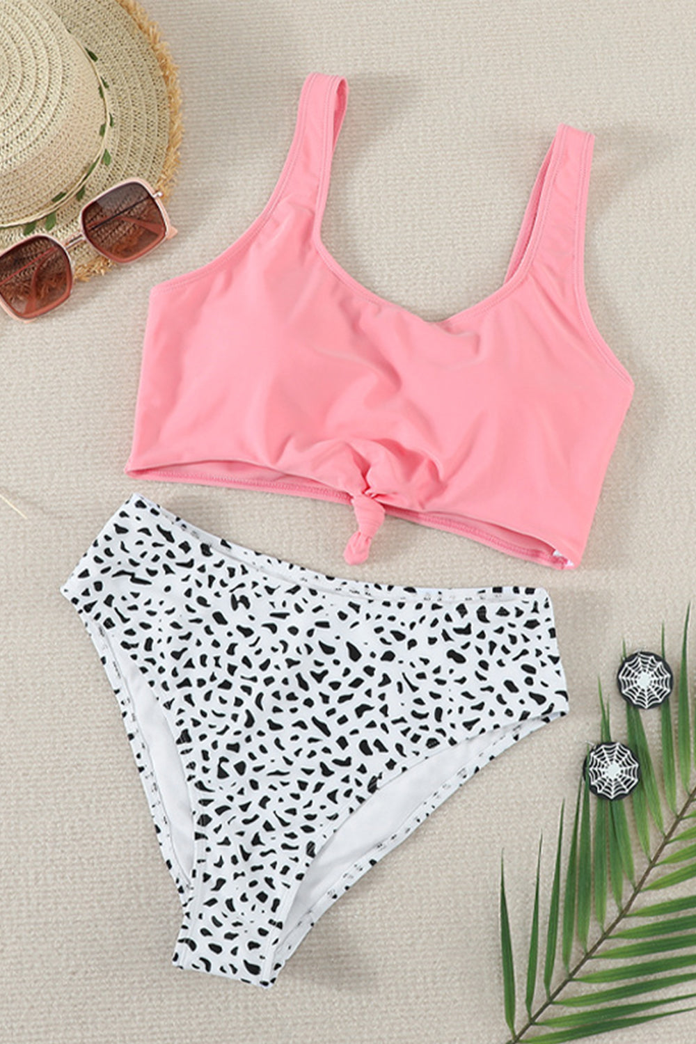 Leopard Print Twisted High Waist Bikini Areous