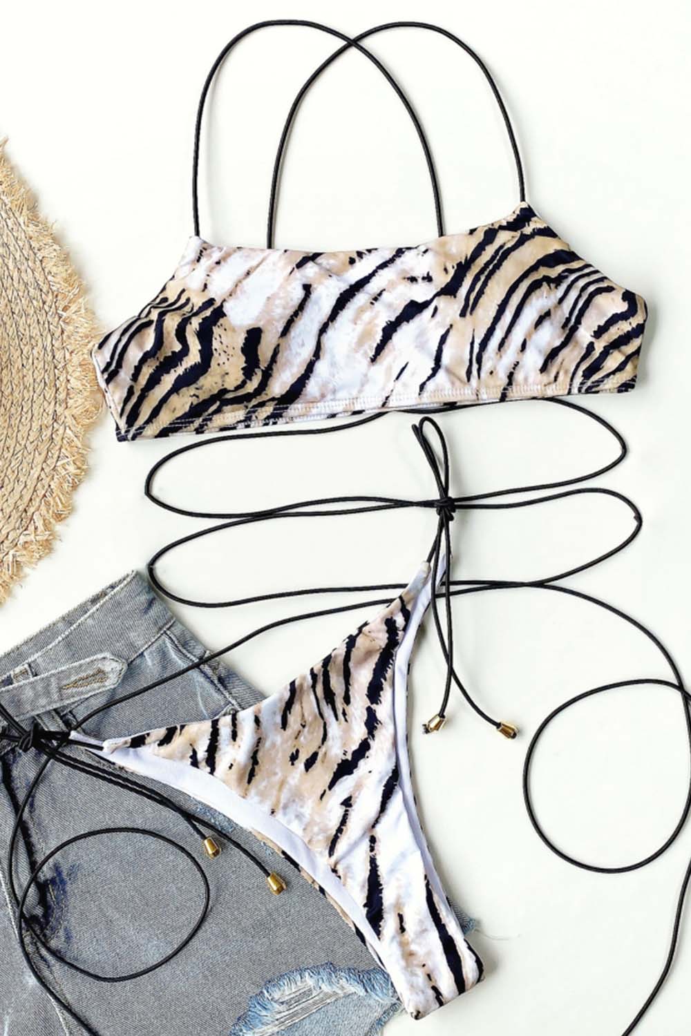 Leopard Strappy Bikini Areous