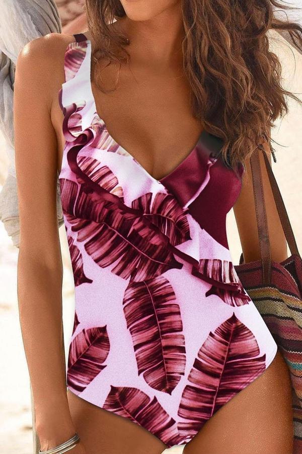 Lotus Flounced Bathing Suit Areous