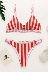 Lovely Sweetheart Striped Bikini Set Areous