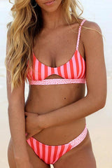 Lovely Sweetheart Striped Bikini Set Areous
