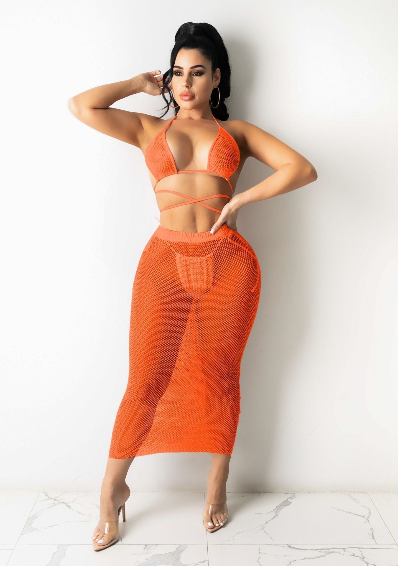 Mesh Beachwear Bathing Sets Without Underpants TR-1125 Areous