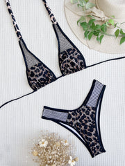 Mesh Leopard Brazilian Bikini Set Areous