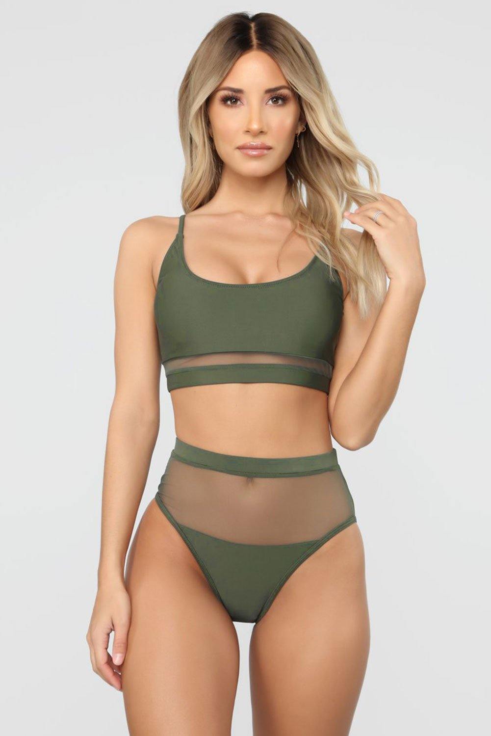Mesh Patchwork Bikini Set Areous