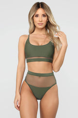 Mesh Patchwork Bikini Set Areous