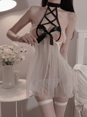 Mesh Sheer Slip Dress Areous