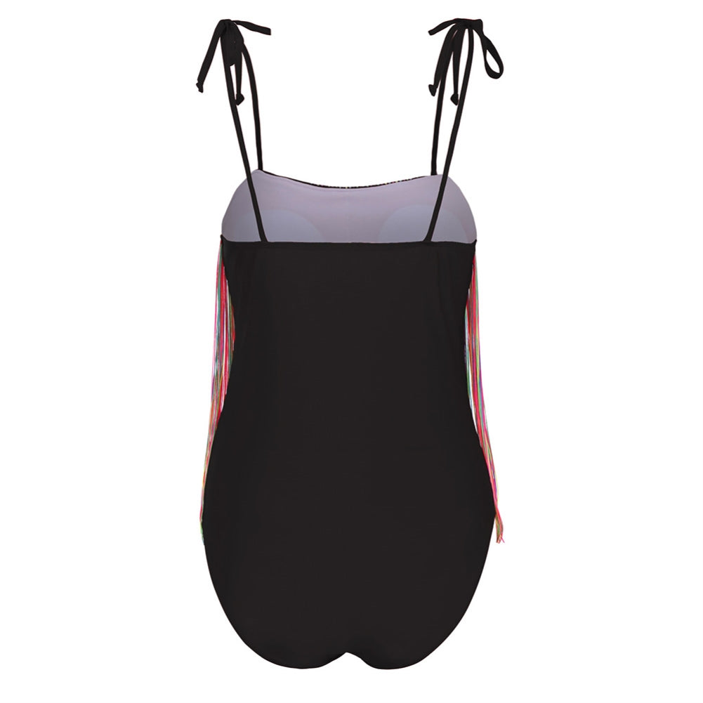 Mom and Daughter One Piece Straps Fringe Swimwear(Daughter) Areous