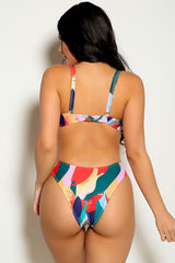 Multi Graphic Print Two Piece Swimsuit Areous