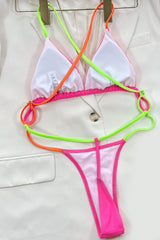 Neon Pink Slingshot G-String Thong Monokini Swimwear Areous
