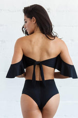 Off The Shoulder Hollow Out Bikini Set Areous