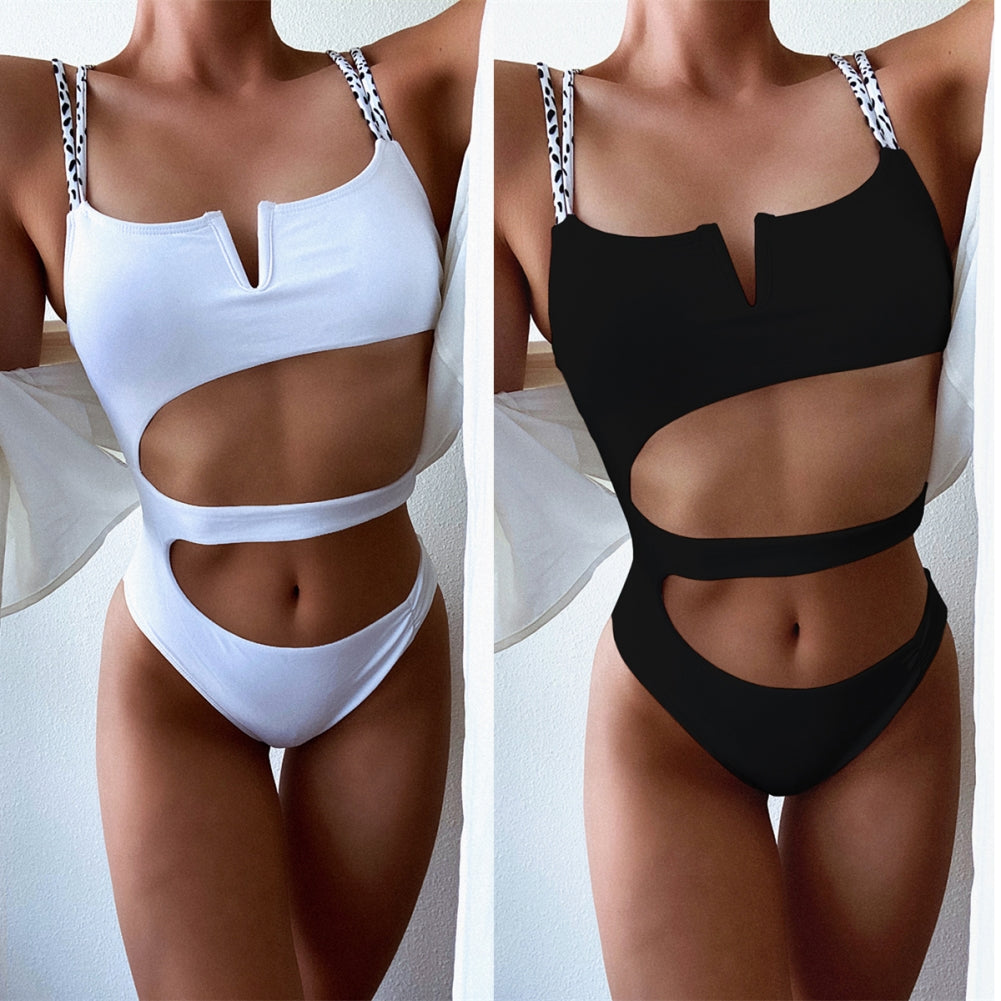 One Piece Cut Out Strap Swimwear Areous