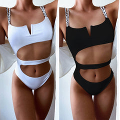 One Piece Cut Out Strap Swimwear Areous