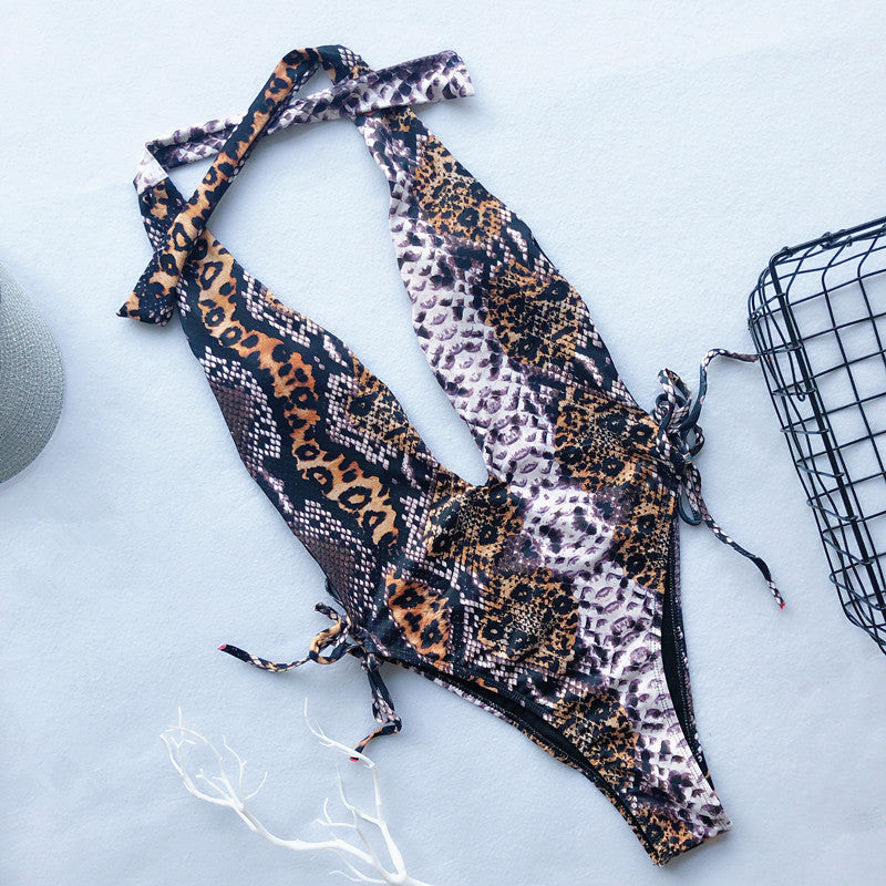 One-Piece Leopard Swimwear Areous