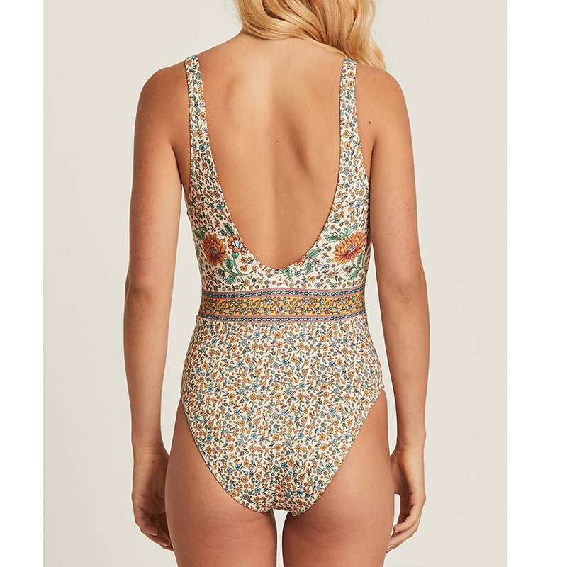 One-Piece Little Flower Retro Swimwear Areous