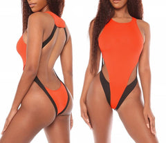 One-Piece Orange Swimwear Areous