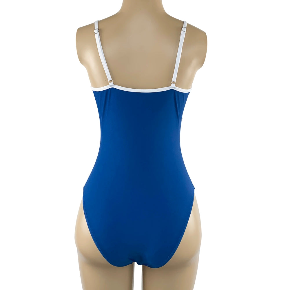 One Piece Strap Swimwear with Contrast Trims Areous