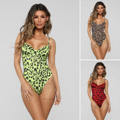 One-Piece Straps Leopard Swimwear Areous