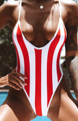One-Piece Wide Stripes Swimwear Areous