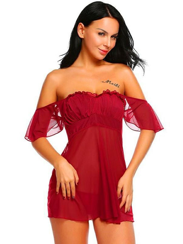 One-shoulder Lace Pajamas Areous