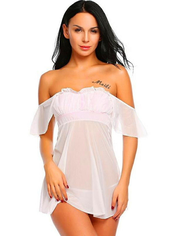 One-shoulder Lace Pajamas Areous