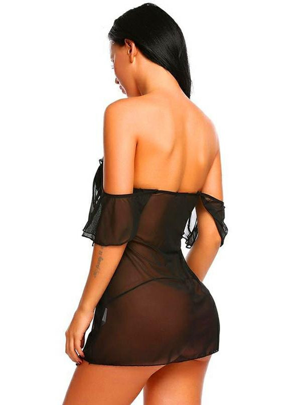 One-shoulder Lace Pajamas Areous