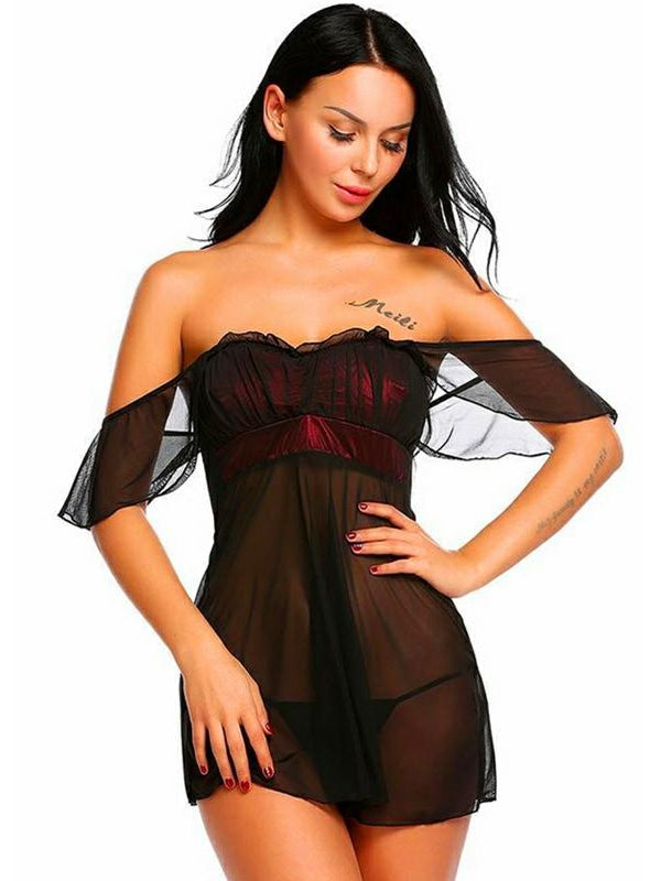 One-shoulder Lace Pajamas Areous