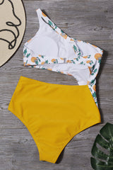 Orange Dropped Waist One Piece Areous