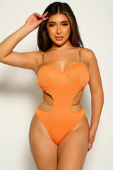 Orange Gold Chain Straps 1pc Monokini Areous
