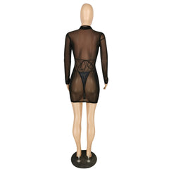 Party Sequins Three Piece Bra Set Areous