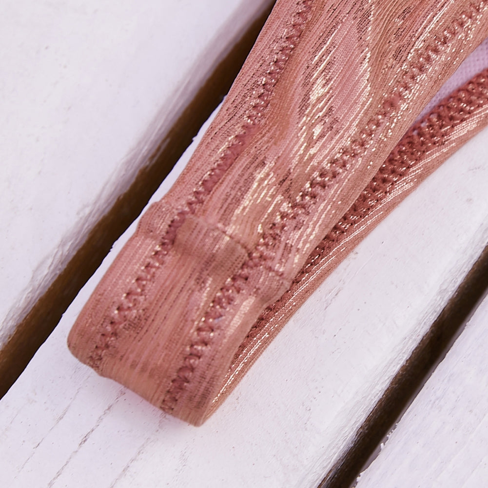 Pink 4PC Metallic Swimwear Areous