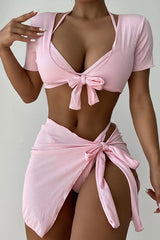 Pink Cheeky 4 Piece Swimsuit Set Areous