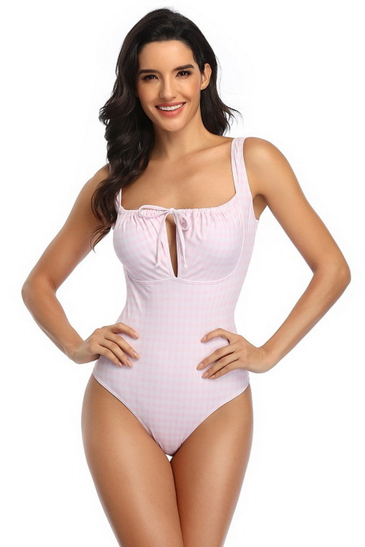 Plaid Ties One Piece Areous