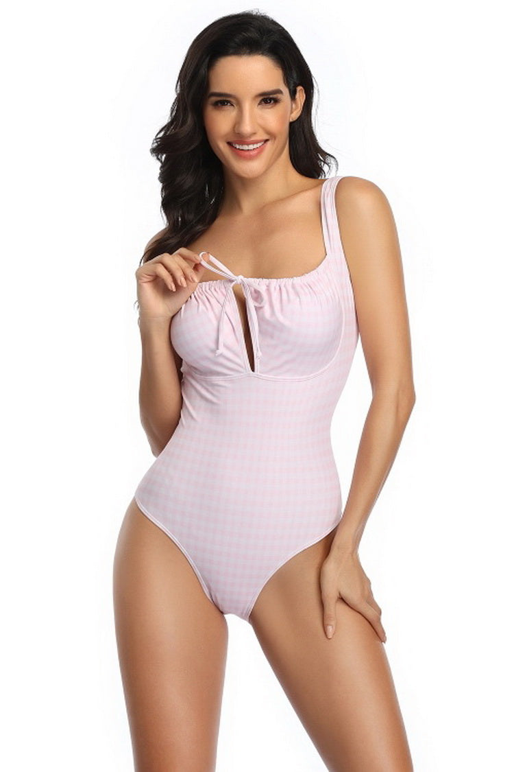 Plaid Ties One Piece Areous