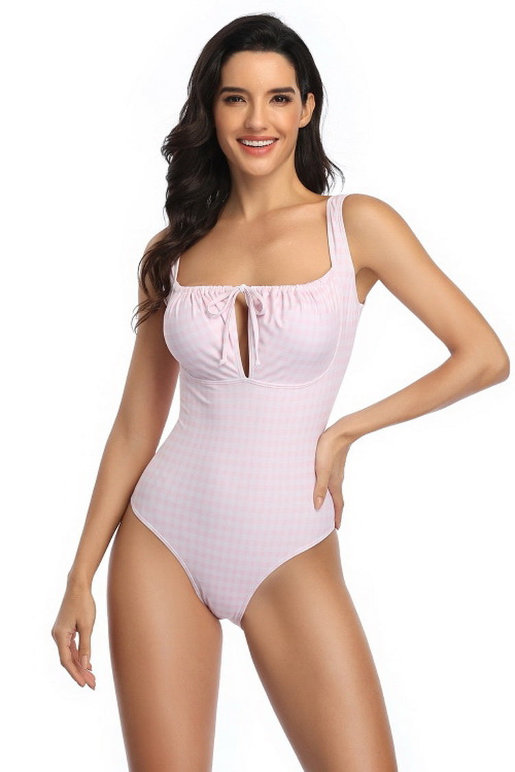 Plaid Ties One Piece Areous