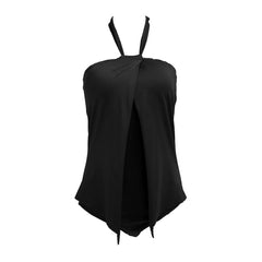 Plain Color Halter One Piece Swimsuit 24784-1 Areous