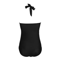 Plain Color Halter One Piece Swimsuit 24784-1 Areous