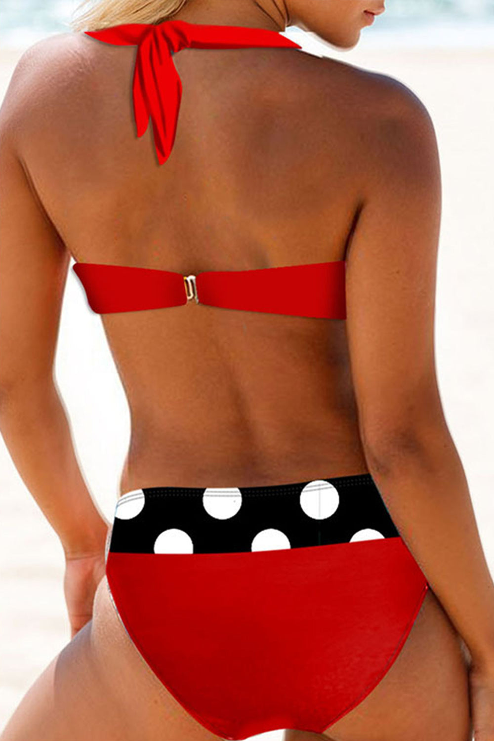 Polka Dot Halter Bikini Areous