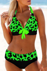 Polka Dot Halter Bikini Areous