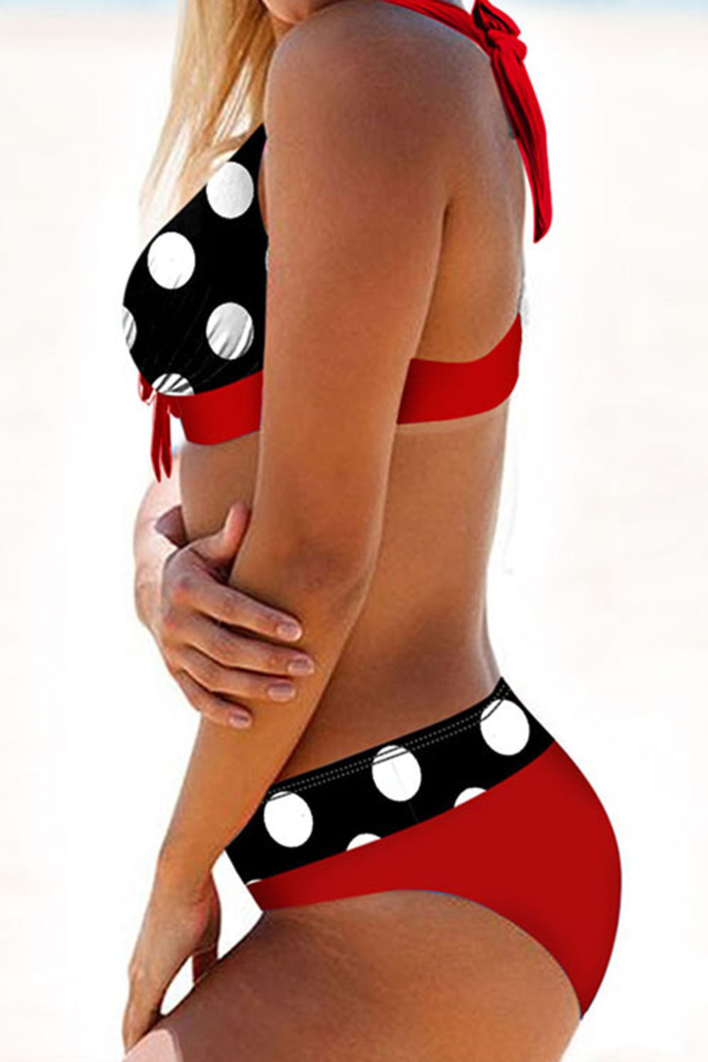 Polka Dot Halter Bikini Areous