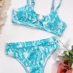 Print O-Ring Two Piece Swimwear Areous