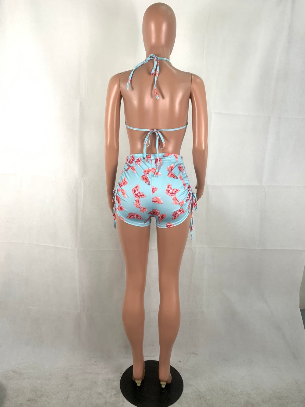 Print Strings Bikini Bra and Shorts Set Areous