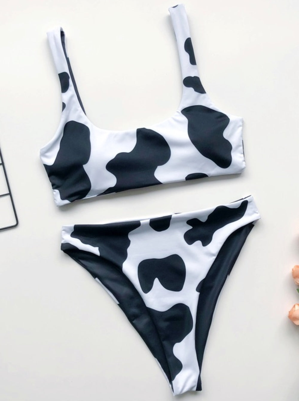 Print Two Piece Simple Swimwear Areous