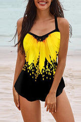 Printed Conservative One-Piece Swimsuit Areous