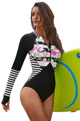 Printed Triangle One-Piece Swimsuit Areous