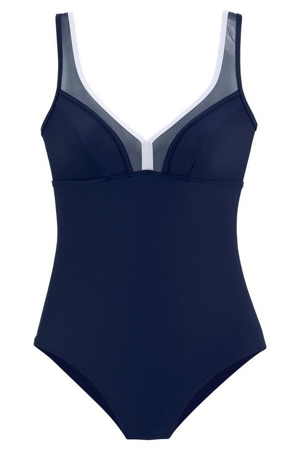 Pure Collor Screen Spliced One-piece Swimsuit Areous